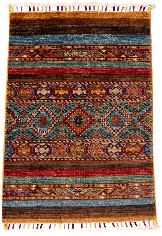 Multicoloured Ariana Rubin Carpet with Multicoloured Tassels