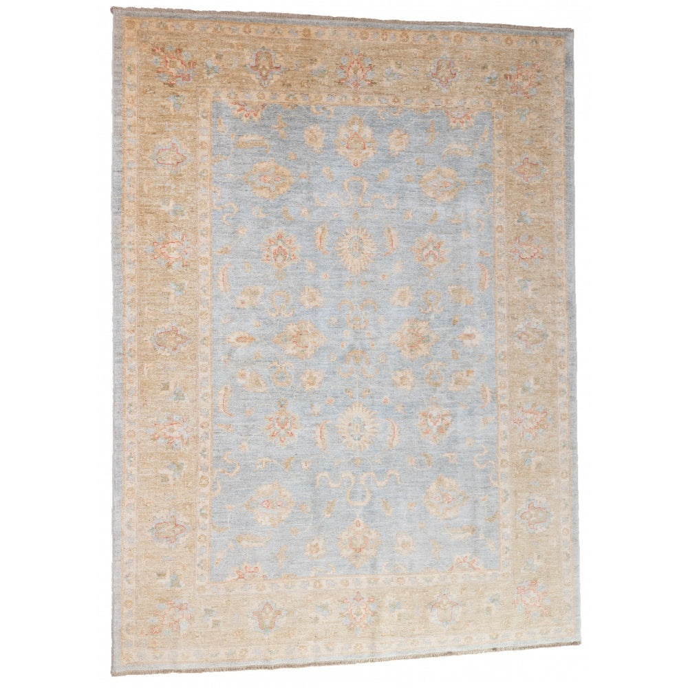 Pale Blue Ziegler Carpet with Cream Border
