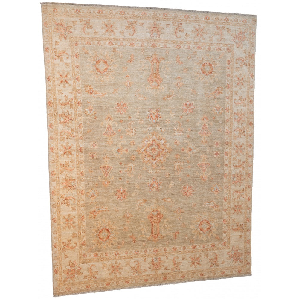 Pale Green Ziegler Carpet with Cream Border