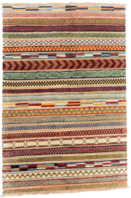 Stripy Light Beige Kilim Carpet