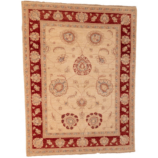 Cream Ziegler Carpet with Red Border