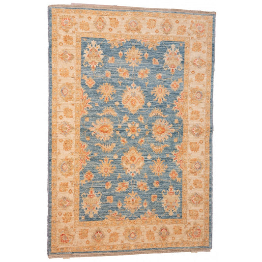 Blue Ziegler Carpet with Cream Border