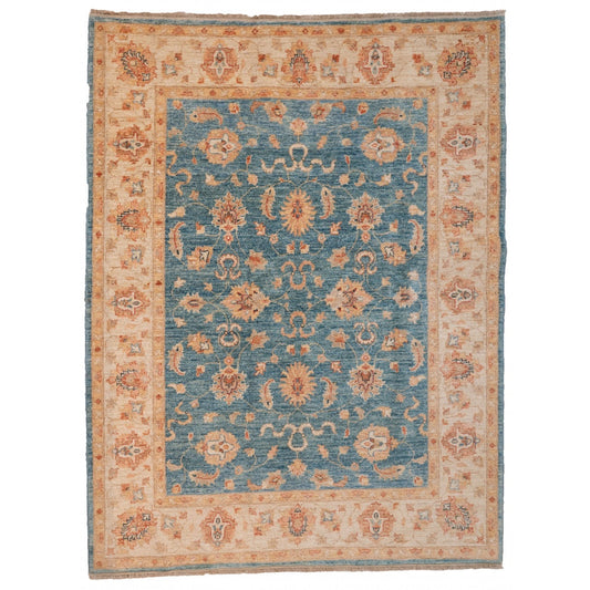 Blue Ziegler Carpet with Cream Border