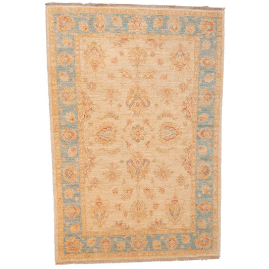 Cream Ziegler Carpet with Blue Border