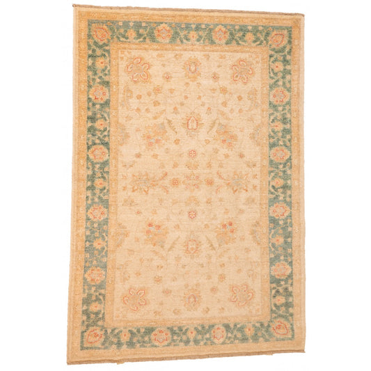 Cream Ziegler Carpet with Green Border