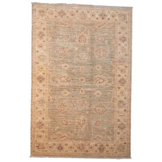 Pale Green Ziegler Carpet with Cream Border