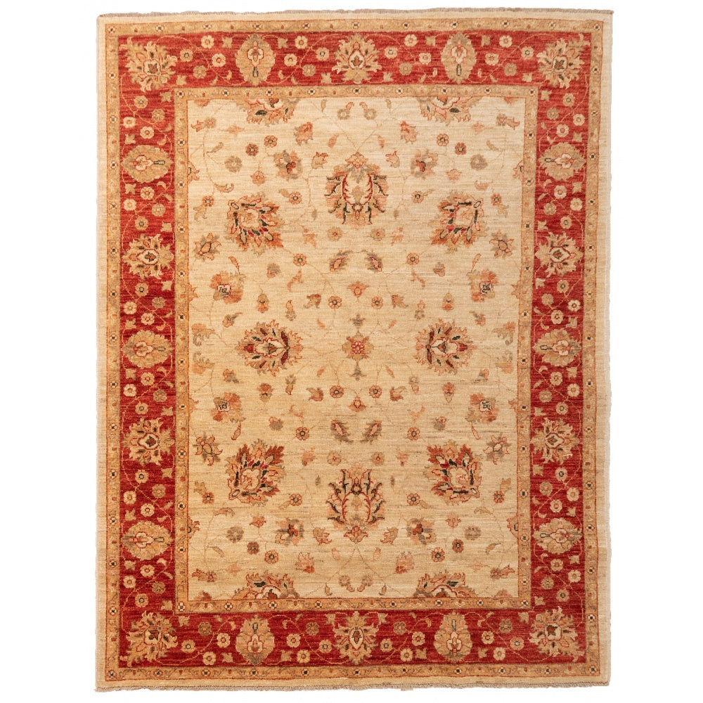 Cream Ziegler Carpet with Red Border