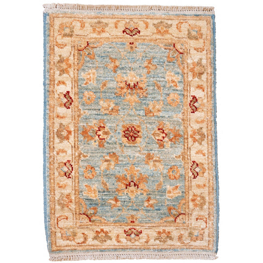 Blue Ziegler Carpet with Cream Border