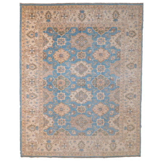 Blue Ziegler Carpet with Cream Border