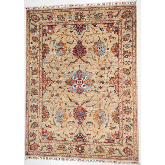 Beige Ariana Carpet with Multicoloured Tassels