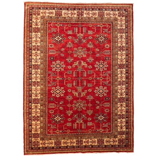 Red Kazak Carpet with Cream Border