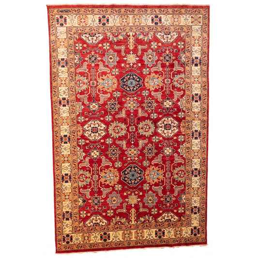 Red Kazak Carpet with Cream Border
